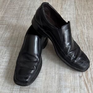 Johnston & Murphy Black Leather Slip-On Shoes